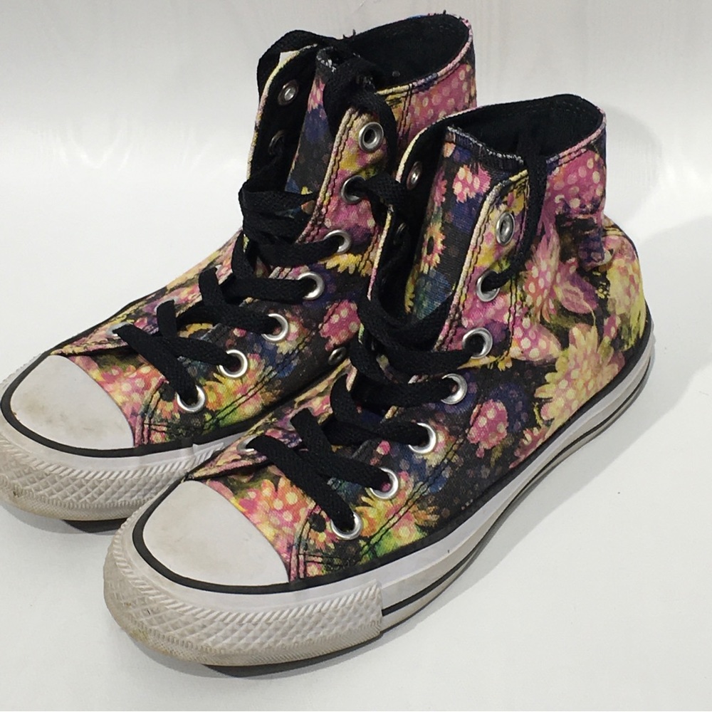 Converse All Star Chucks Floral Sunflower Print  Sz 5